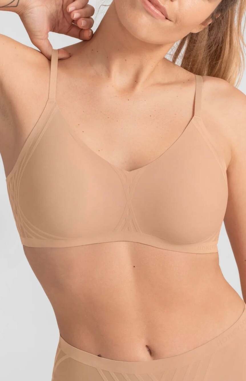 Honeylove Silhouette Wireless Bra Sand Beige Size S+ Small Plus comfort luxury